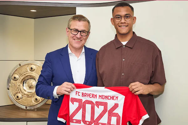 拜仁慕尼黑签下新秀后卫塔雷克-布赫曼，合同期至2026年