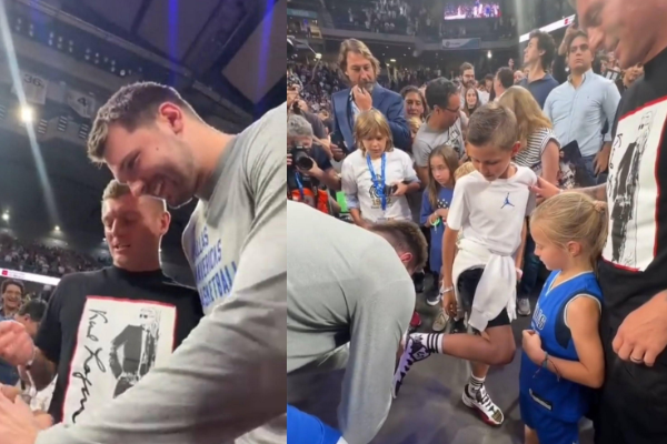 皇马球星观赛：东契奇签球鞋、库尔图瓦晒签名球衣