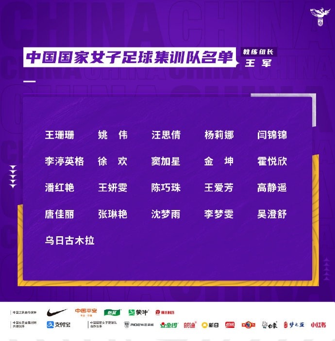 中国女足备战美国热身赛球员名单公布