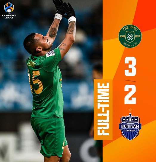 浙江队中超技术分领先泰超1分