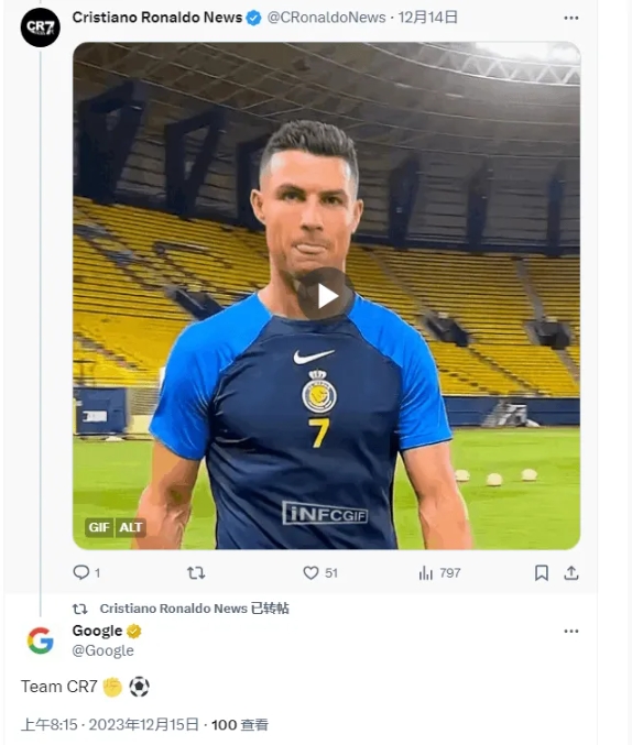 C罗年内轰下50球：Google官方账号力挺神勇表现！