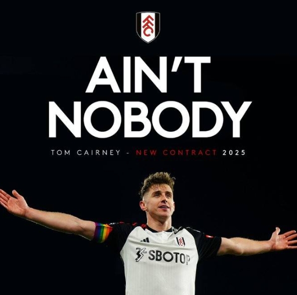 富勒姆队续约领袖汤姆·凯尔尼，合同延长至2025年。