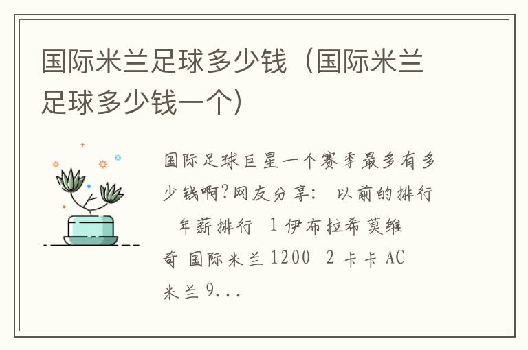 国际米兰足球多少钱（国际米兰足球多少钱一个）