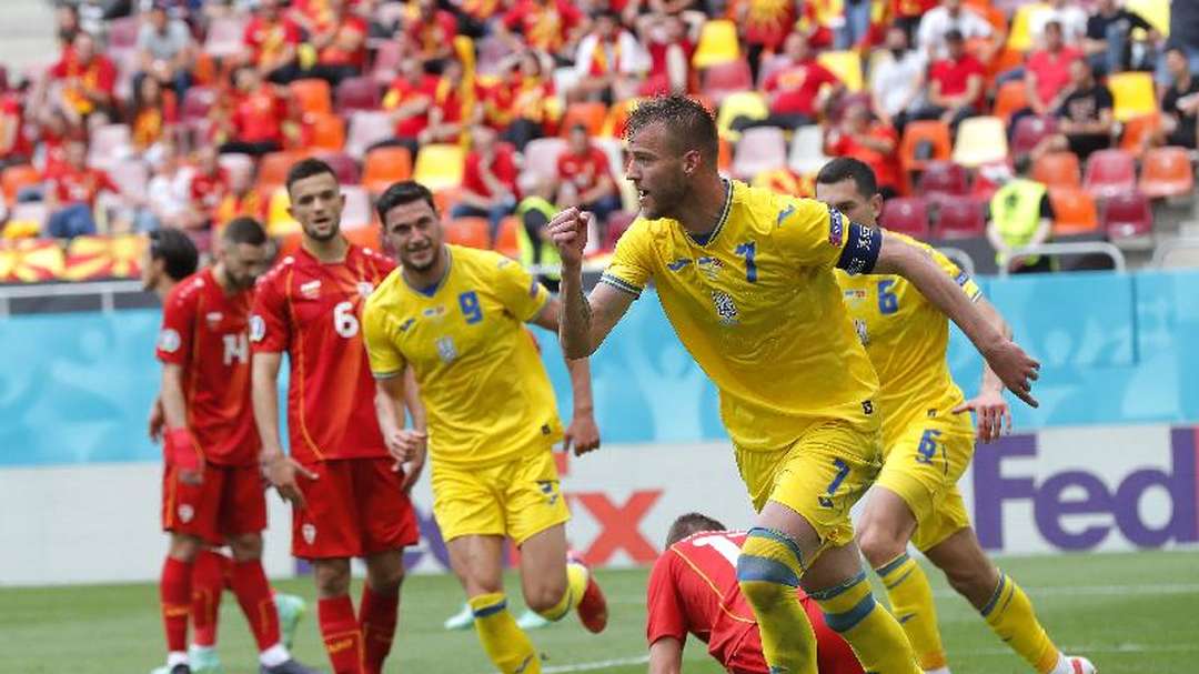 欧洲杯-亚尔莫连科传射阿里奥斯基破门 乌克兰2-1北马其顿