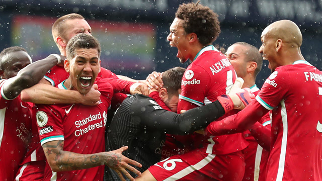 英超-阿利森读秒头球绝杀 利物浦2-1逆转西布朗距前四1分(英超-阿利森送点 利物浦0-1主场68场)