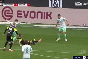 德甲-哈兰德双响雷纳世界波 多特4-1不莱梅距前四4分（多特球星哈兰德）