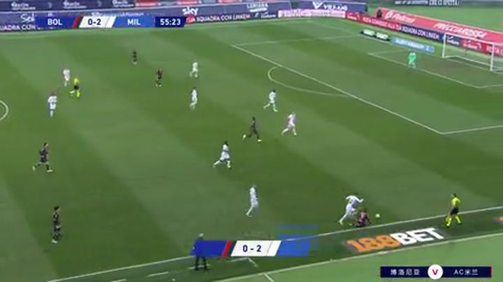 意甲-雷比奇破门凯西点射建功 AC米兰2-1客胜博洛尼亚（意甲-雷比奇破门+伤退 米兰2-1罗马落）