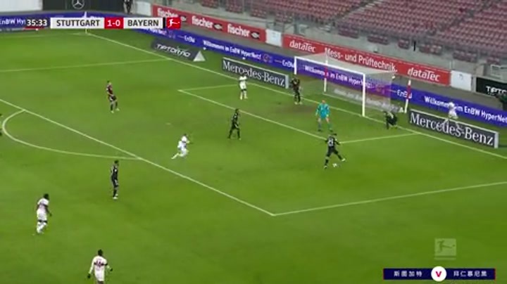 德甲-科曼传射莱万世界波科斯塔破门 拜仁3-1逆转斯图加特（莱万双响拜仁5:1大胜科隆）