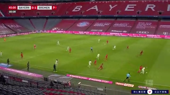 德甲-诺伊尔屡献神扑科曼扳平比分 拜仁1-1不莱梅十连胜遭终结（拜仁门将诺伊尔）