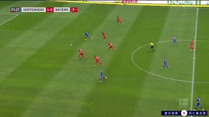 德甲-拜仁1-4霍芬海姆23连胜遭终结 克拉马里奇两球基米希世界波（德甲拜仁6比0霍芬海姆全场回放）