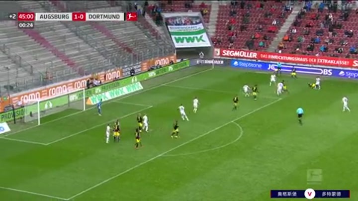 德甲-卡利朱里传射桑乔失良机 多特客场0-2不敌奥格斯堡