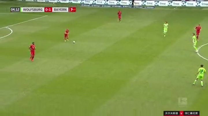 德甲-莱万斩第34球穆勒、科曼传射屈桑斯世界波 拜仁4-0狼堡（莱万打破穆勒纪录）