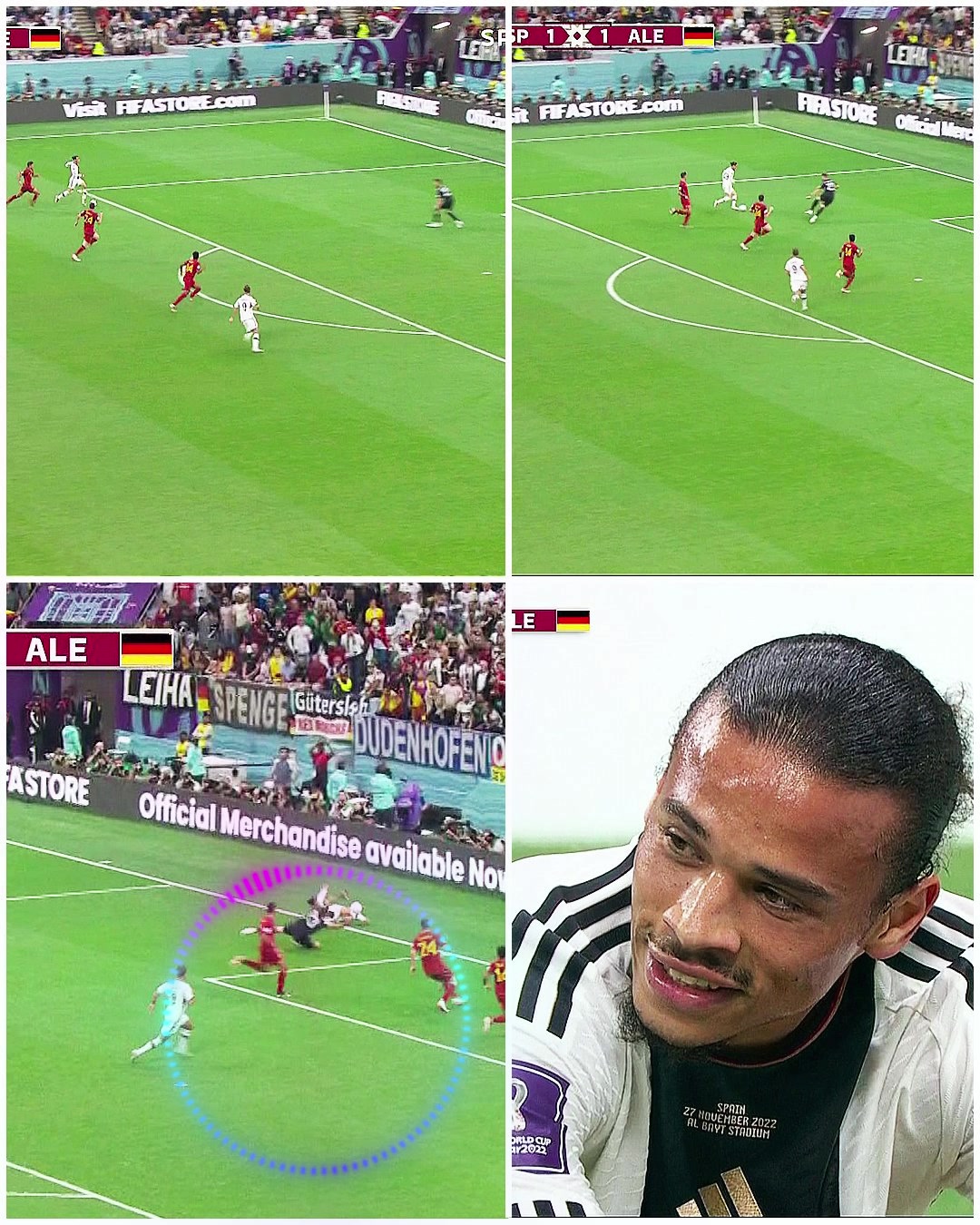 詹俊谈萨内最后时刻失良机：如果膝盖没伤，应该能小角度打门（萨内采访）