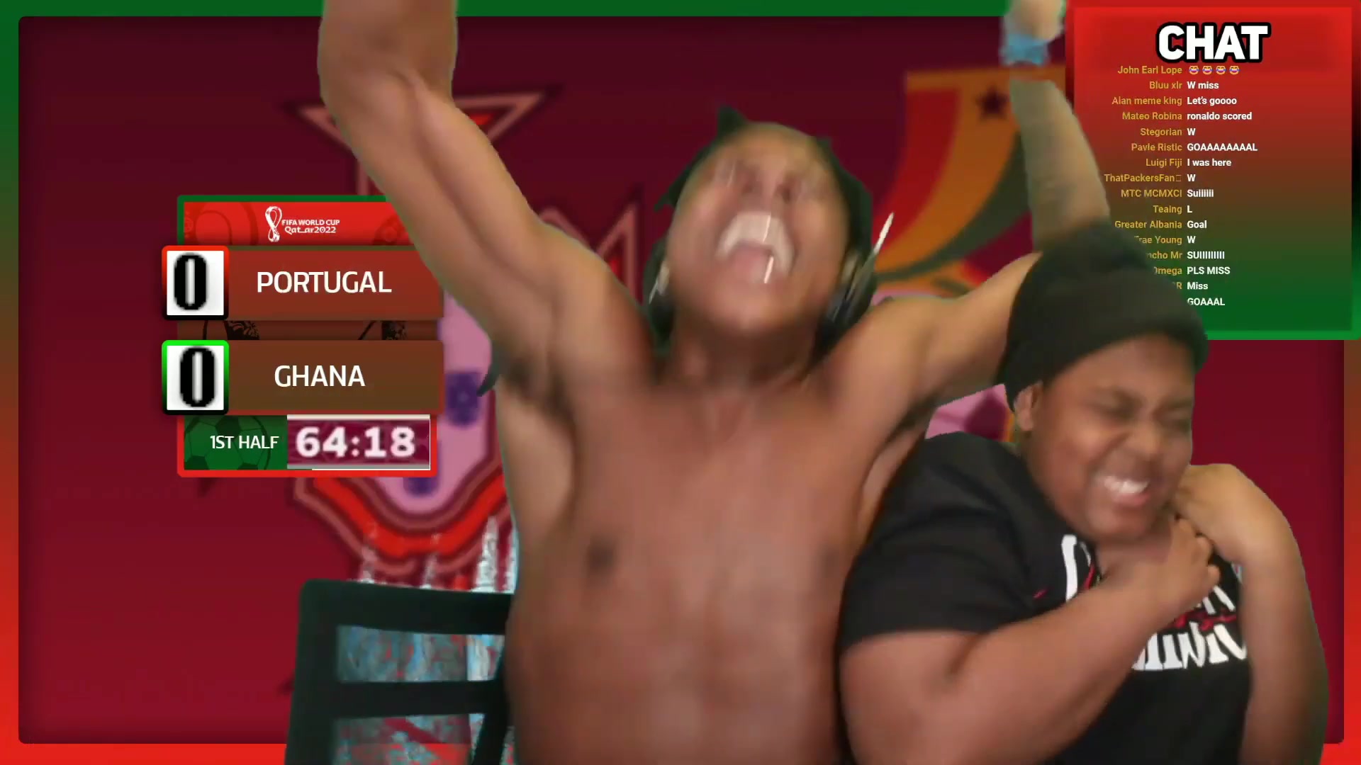 C罗世界杯破门,国外网红甲亢哥在直播间痛哭流涕