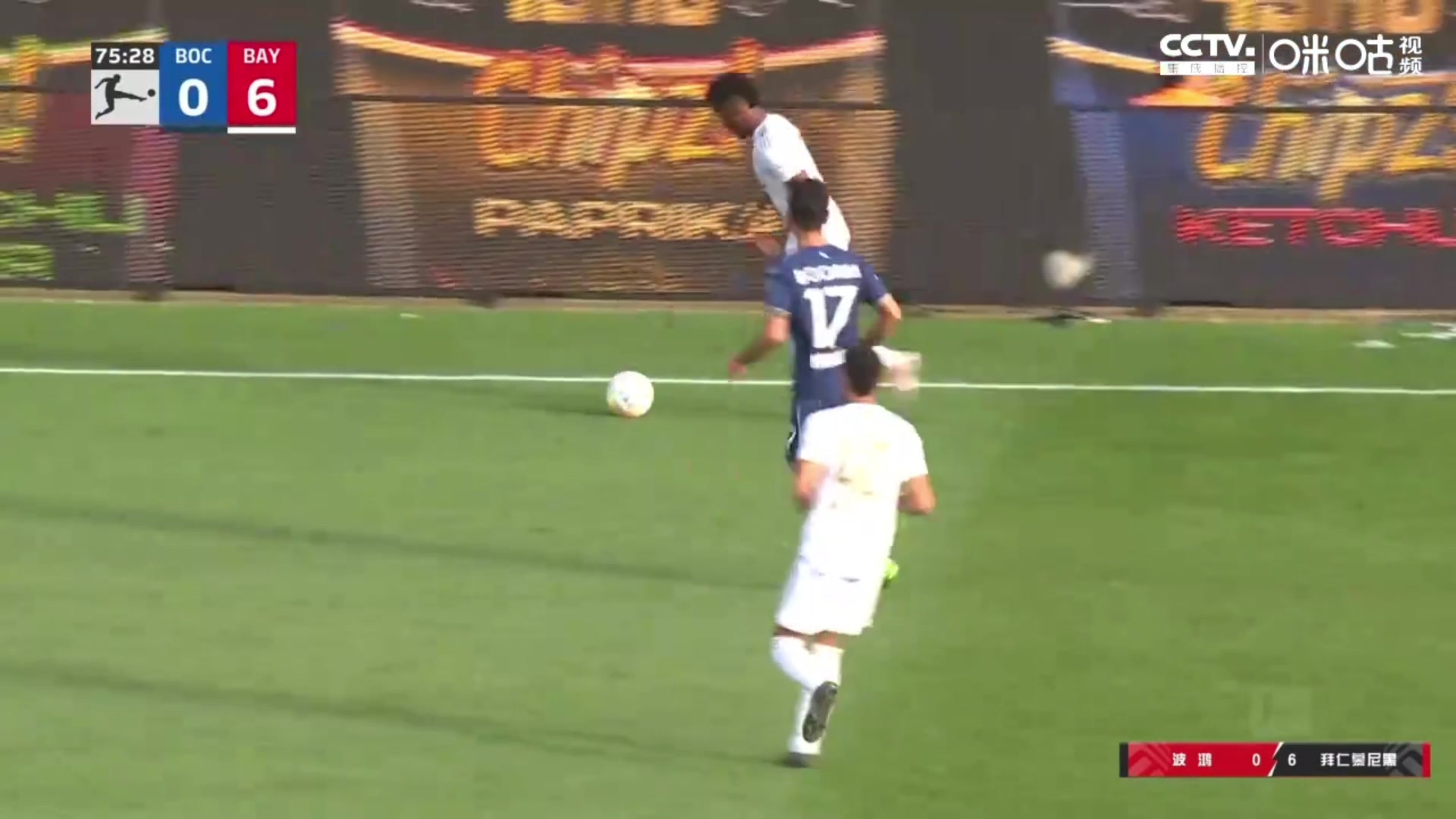 残暴！格纳布里低射中柱入网 拜仁客场7-0领先！（格纳布里在拜仁踢什么位置）