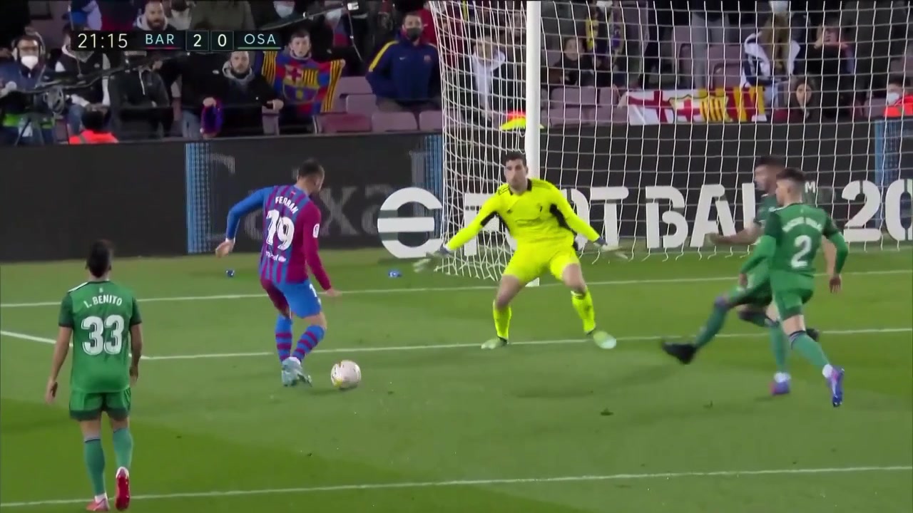 【集锦】西甲-费兰-托雷斯双响登贝莱造3球 巴萨4-0大胜奥萨苏纳（托雷斯欧冠巴萨进球）