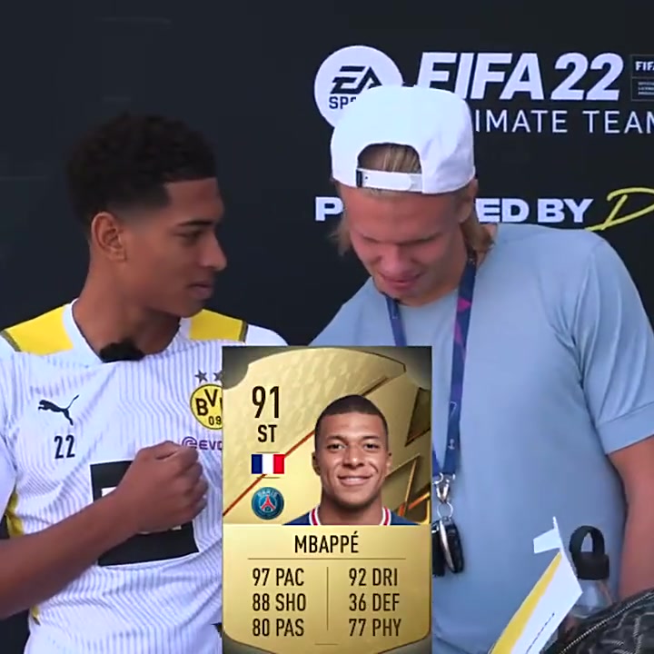 告辞！当哈兰德看到莱万和姆巴佩FIFA22评分比自己高（fifa21哈兰德和姆巴佩）