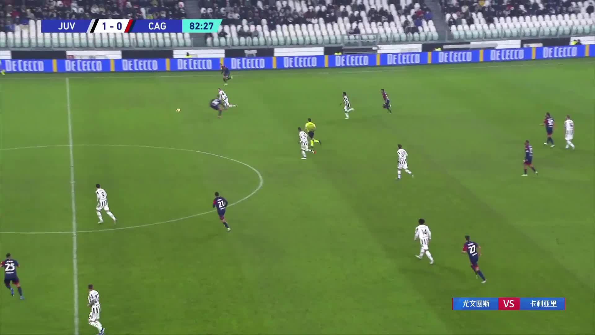 尤文2-0领先！贝纳德斯基小角度世界波破门（尤文图斯 贝纳德斯基）