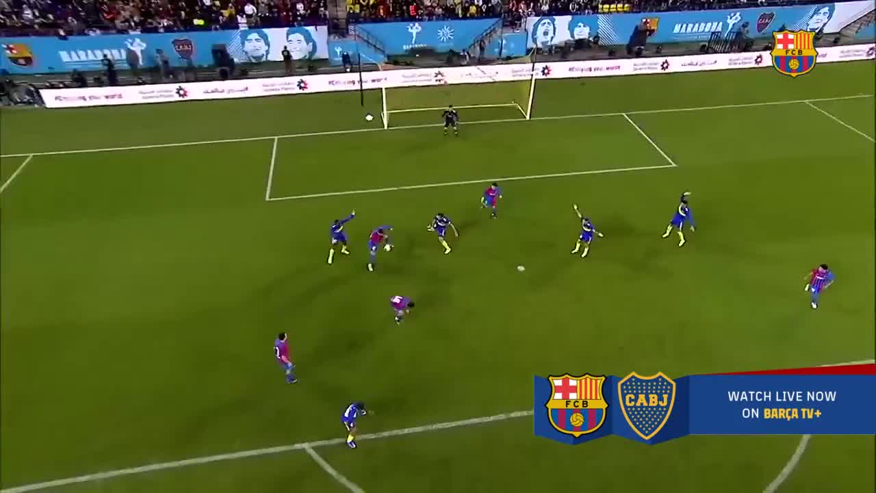 巴萨1-0领先博卡 布兰奇禁区内抽射破门（巴萨布兰科）