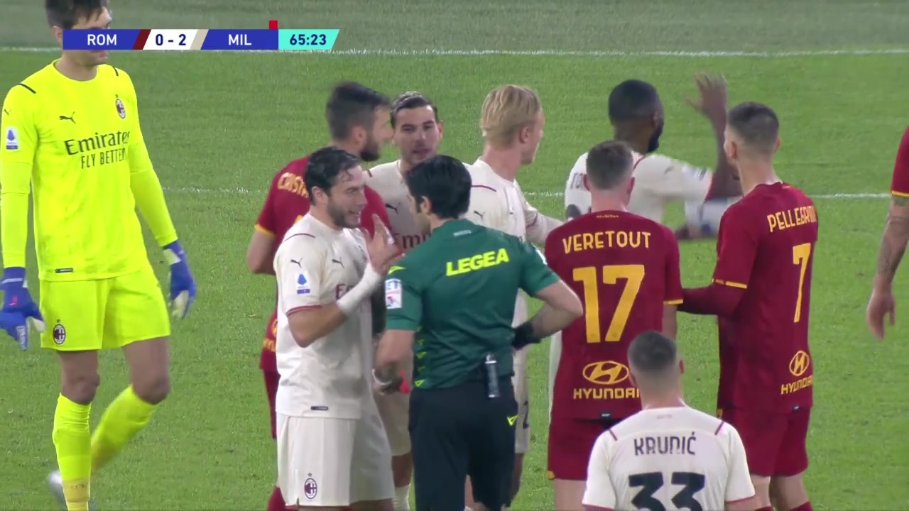 全场10黄1红！米兰大战罗马主裁疯狂出牌（米兰vs罗马）