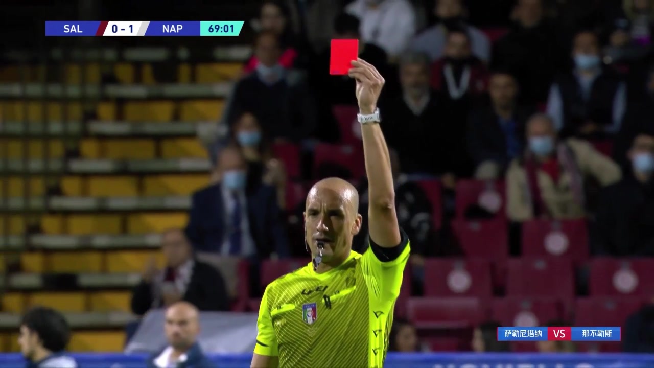【集锦】意甲-泽林斯基建功两人染红 那不勒斯1-0萨勒尼塔纳（萨勒尼塔纳对那不勒斯）