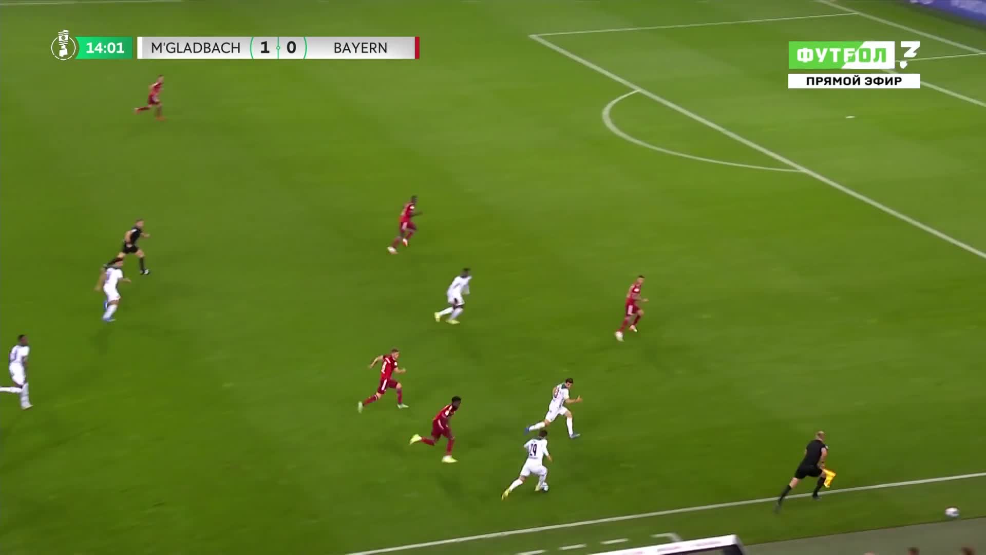 门兴攻势如潮！本塞拜尼劲射破门 拜仁0-2落后（拜仁总部 塞本纳）