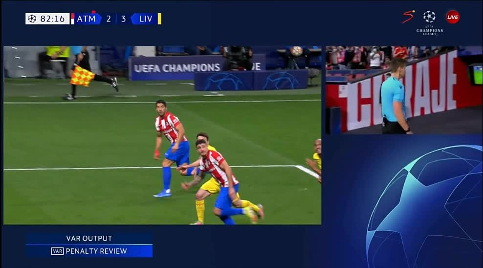 是不是点球？裁判反复回看VAR后 取消马竞点球（是不是点球?裁判反复回看var后 取消马竞点球了）