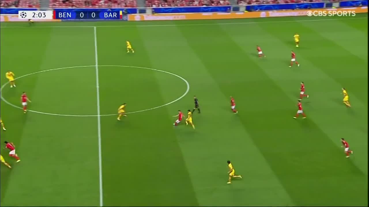 巴萨开场2分钟丢球 努涅斯踩单车内切破门（巴萨奴纳）