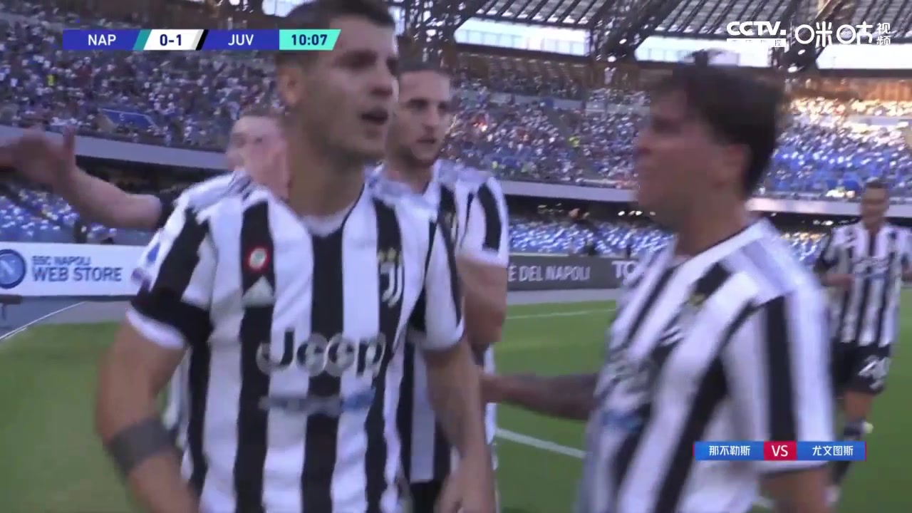【集锦】意甲-莫拉塔破门什琴斯尼失误送礼 那不勒斯2-1逆转尤文（莫拉塔在尤文）