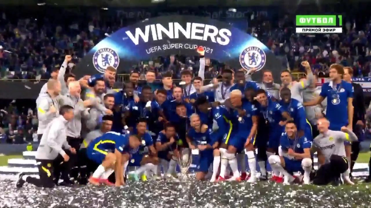 蓝军夺新赛季首冠！切尔西欧超杯冠军颁奖仪式（切尔西欧超杯夺冠视频）