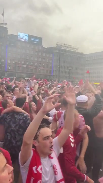 陷入疯狂！丹麦战胜捷克后的哥本哈根市中心（丹麦,哥本哈根）