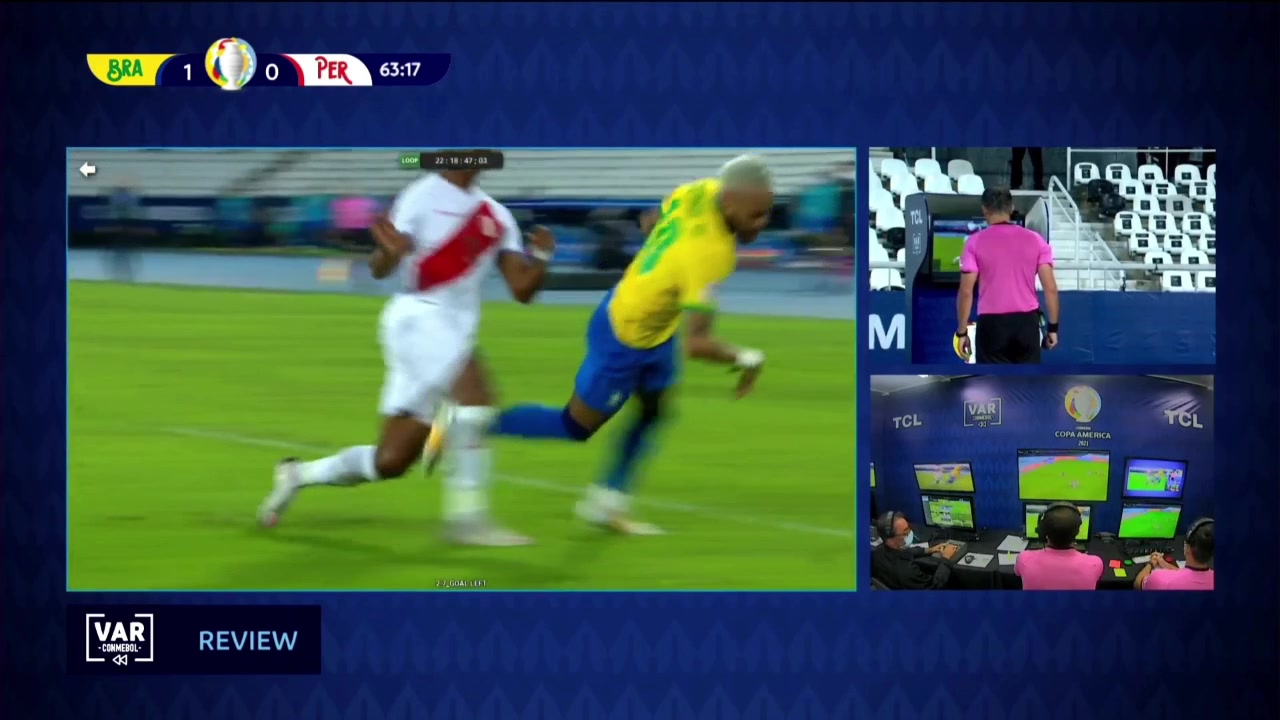 内马尔一条龙突破倒地获点 裁判观看VAR后拒判点球（内马尔点数）