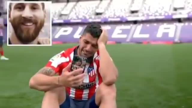 网友恶搞苏亚雷斯夺冠后梅西视频聊天（梅西,苏亚雷斯）