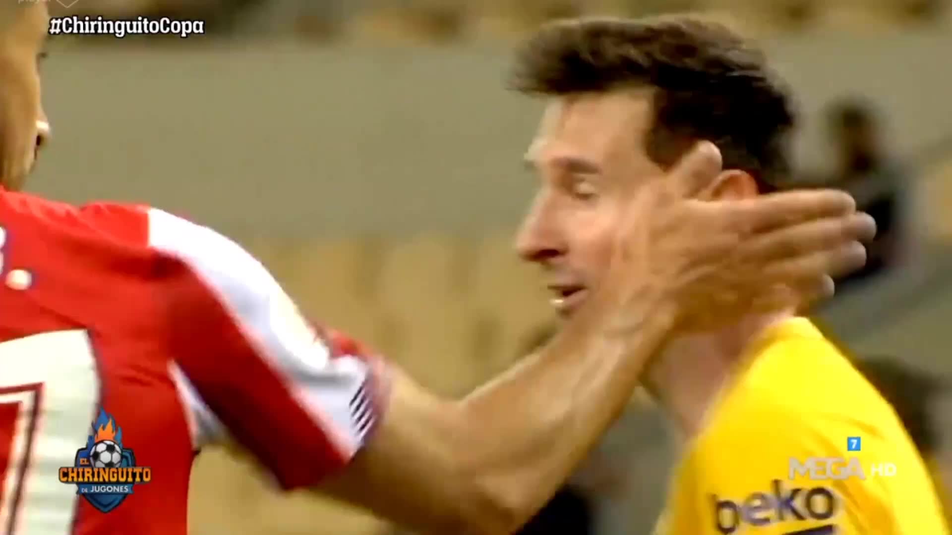 西班牙六台：毕巴后卫尤里打了梅西一巴掌，后向梅西表达了歉意（尤西比奥巴萨）