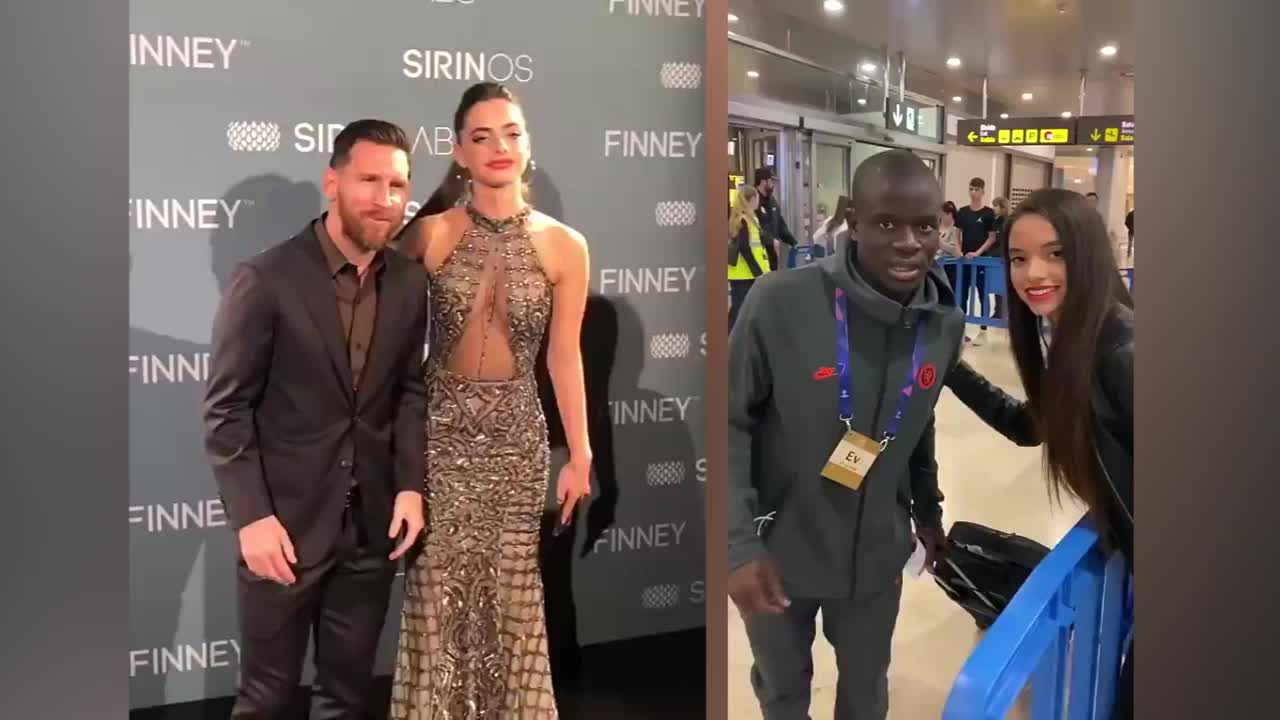 当梅西坎特和美女合影时的反应（坎特 梅西）