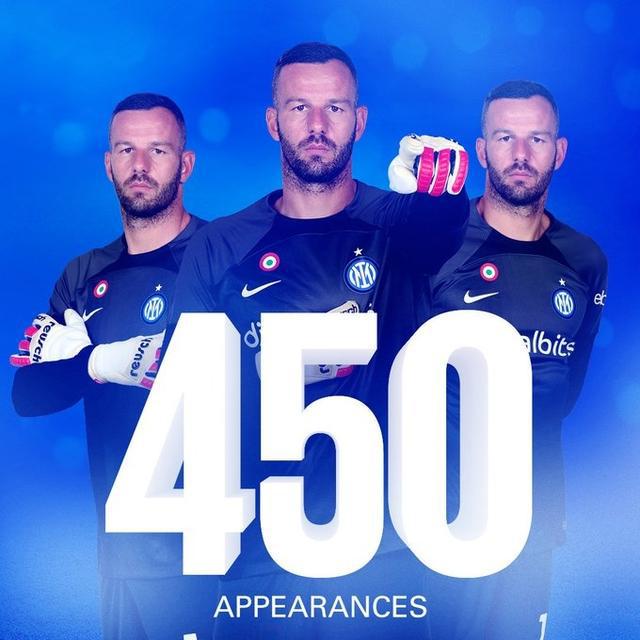 （国米门将接替汉达）汉达是国米历史上第二位出战达450场的门将，仅次于曾加的473场