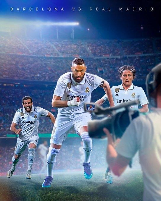 （皇马卖本泽马）皇马晒海报预热国家德比：本泽马、莫德里奇、纳乔出镜