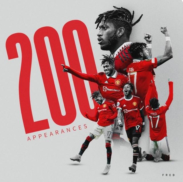 （曼联球员弗雷德资料）弗雷德替补出战迎曼联生涯200场里程碑，本赛季贡献6球5助攻