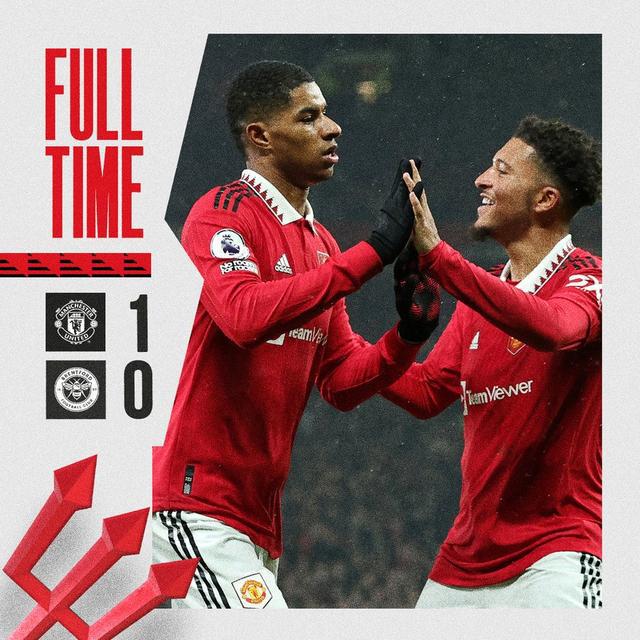 （曼联2:2布伦特福德）英超-曼联1-0布伦特福德重回前四 拉什福德制胜球 德赫亚力扑单刀