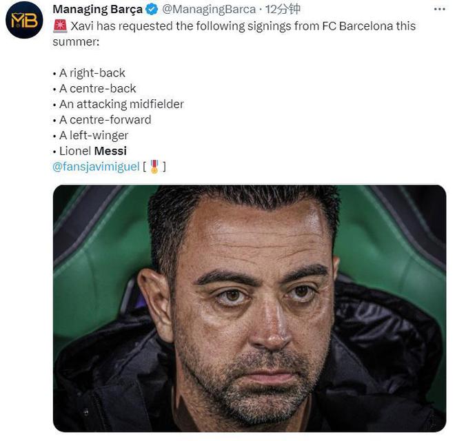 （哈维助攻集锦）哈维列出6人引援名单，梅西赫然在列，巴萨已备好详细回归计划