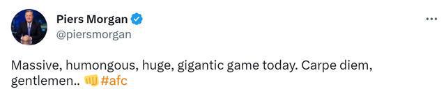（摩根森退役了吗）枪迷报到！摩根晒阿森纳首发：今天有重大重大重大重大的比赛