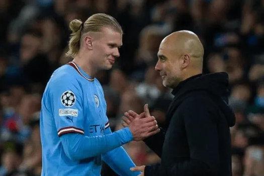 （梅西不让哈兰德来巴萨）瓜帅：梅西没进第三球会有些难过 而哈兰德时刻面带笑容