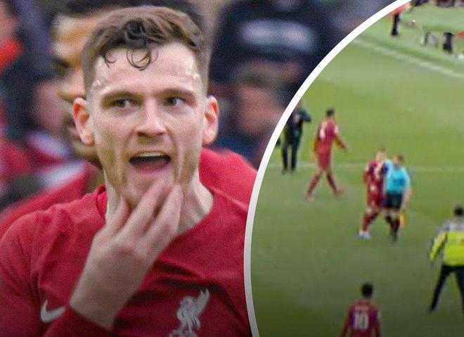 严查！英超裁判肘击罗伯逊视频曝光，或被终身禁赛，利物浦太委屈