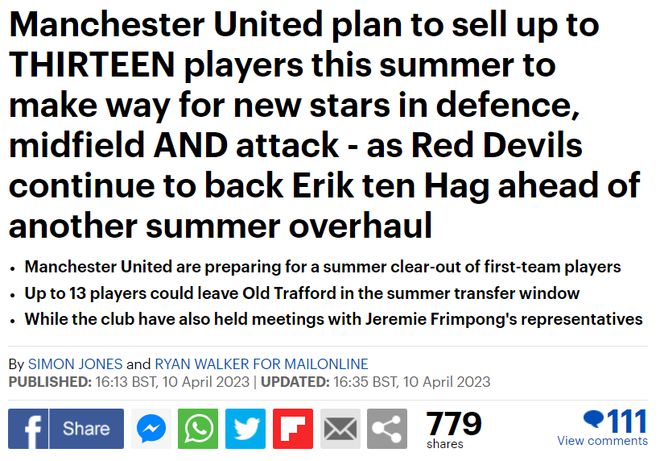 （曼联清洗名单）曼联大清洗！出售13人，为年轻新星让路，补强4位置，将有大动作