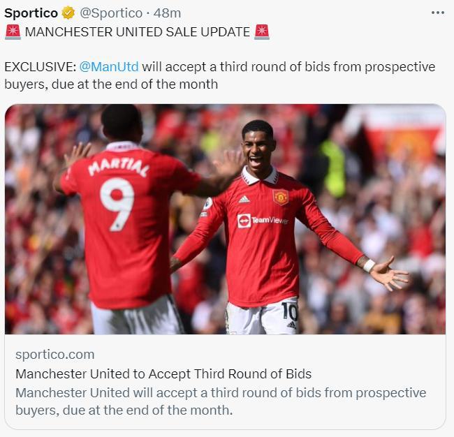 曼联危险了！格雷泽不卖60亿不罢休，开启第3轮竞价，7家参与收购