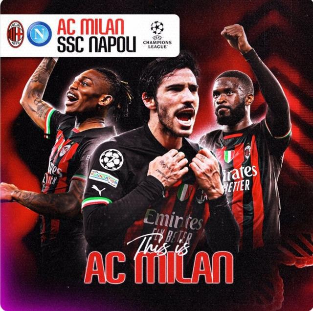 （ac米兰 那不勒斯）米兰、那不勒斯赛前海报：莱奥、托纳利、克瓦拉茨赫利亚出镜