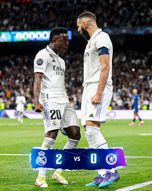 (皇马1-1战平切尔西 本泽马倒钩救主)欧冠-本泽马破门 阿森西奥建功 奇尔韦尔染红 皇马2-0十人切尔西