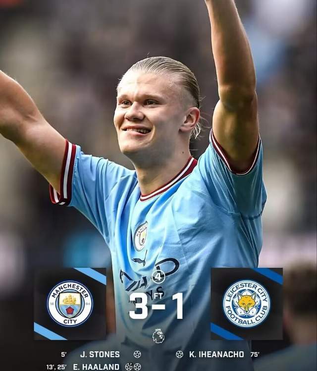 (哈兰德超越姆巴佩)英超3-1!哈兰德两球变一红被“罚下”,狂轰47球领先姆巴佩16球