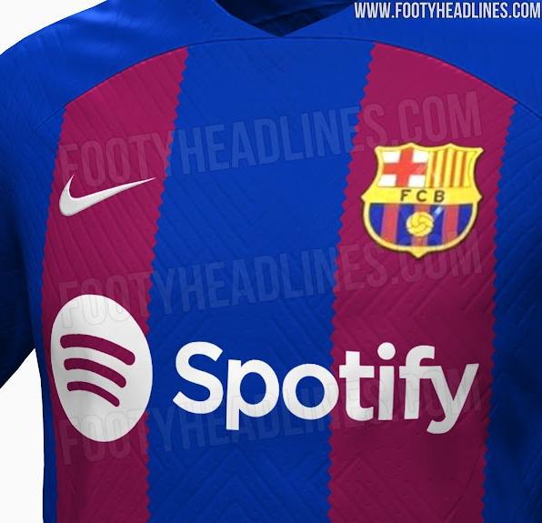 （巴萨新版球衣）巴萨新赛季主场球衣谍照：经典红蓝配色，带有菱形细节设计