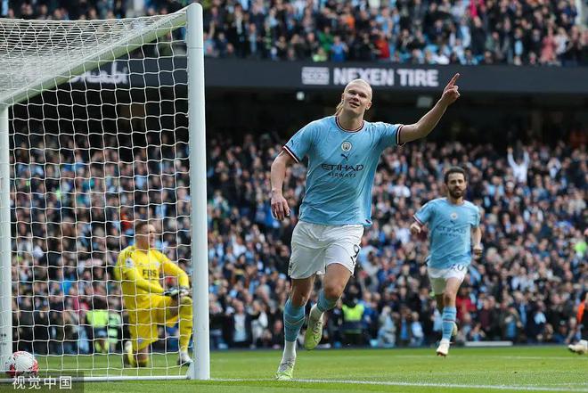 （哈兰德欧冠进球全记录）距封神只差3球！哈兰德追平英超38轮时代单季进球纪录